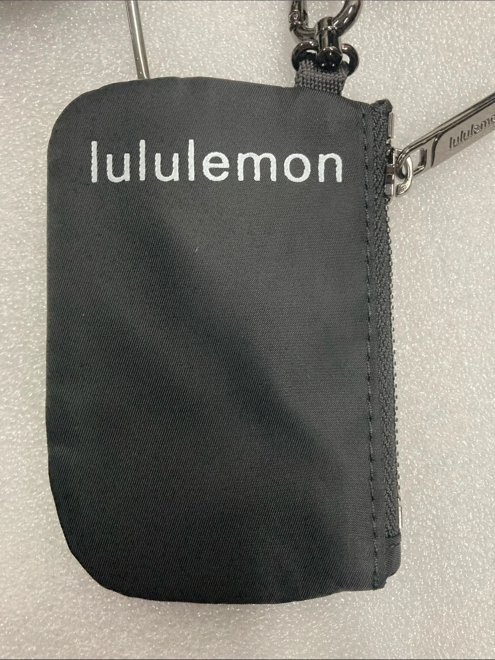 Lululemon Black Mini Zipper Pouch Keychain